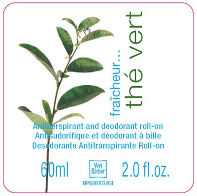 Fraicheur the vert antiperspirant and deodorant roll-on front label.jpg Front label - Fraicheur the vert antiperspirant and deodorant roll on front label